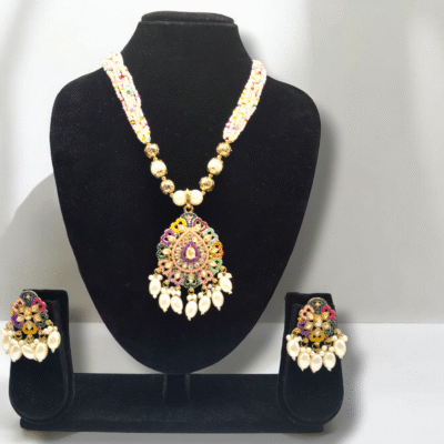 LONG PEARL  NECKLACE MULTI COLOUR PAKISTANI NAME FAMOUSE SET SET