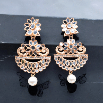 GOLD MIRROR EARRINGS TENSING DESIGN