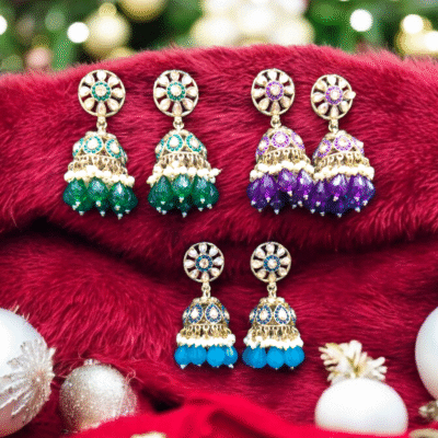 HIGH QUALITY UNIQUE DESIGN CRAFTED COLOUR JHUMKI