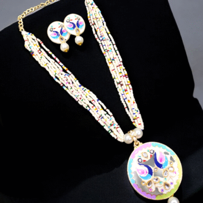 LONG PEARL PEACOCK MEENA  CRAFTED
