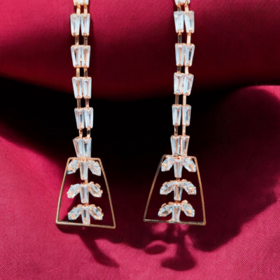 Diamond long earrings