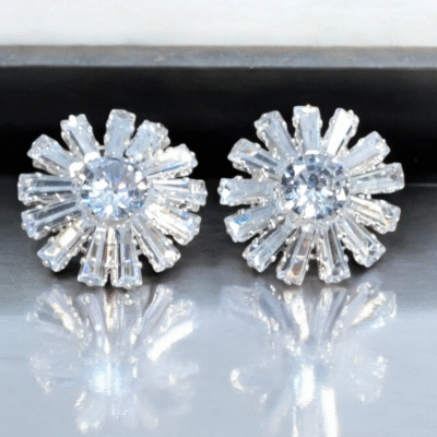 SILVER DIAMOND STUDS