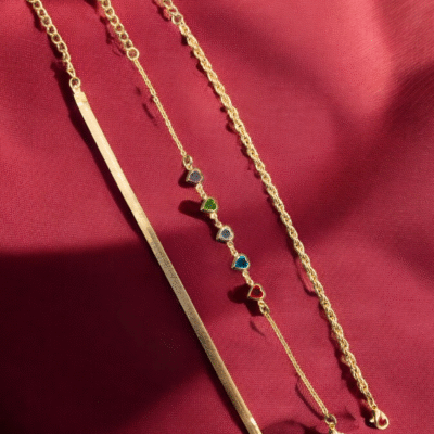 SET OF THREE PC COMBO CHAIN BRACELETS