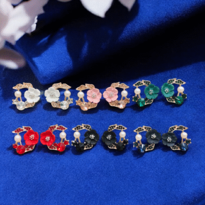 UNIQUE PREMIUM FLOWER EARRINGS 6 PC MINIUM
