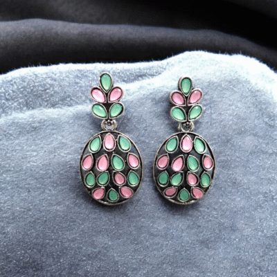 MULTI COLOUR GERMAN SILVER EARRINGS