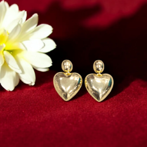 GOLDEN DROP HEART EARRINGS