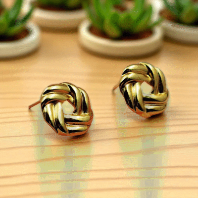 GOLD PLATED ANTI TARNISH   HEART EARRINGS  DESIGN NO ATE468