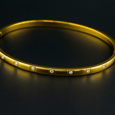 Anti-Tarnish Gold Plated diamond stone bracelet kada