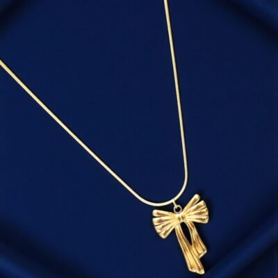 Everlasting Shine Big Bow Charm Anti-Tarnish Necklace