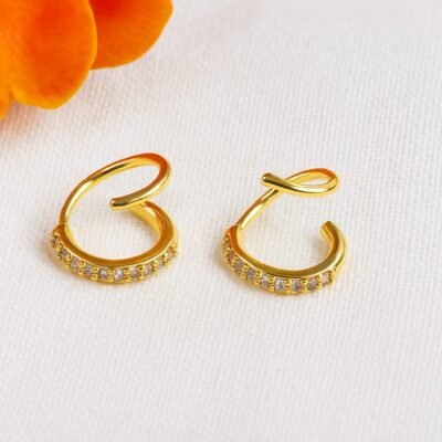 Dainty Tarnish-Resistant Gold Spiral CZ Helix Piercing