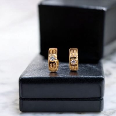 Small cz accents anti tarnish hoops
