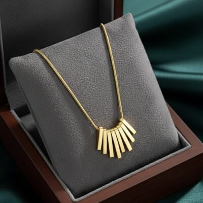 Modern Radiance Anti-Tarnish Sunburst Bar Chain ATC720