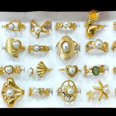 Gold plated unique anti tarnish ring box