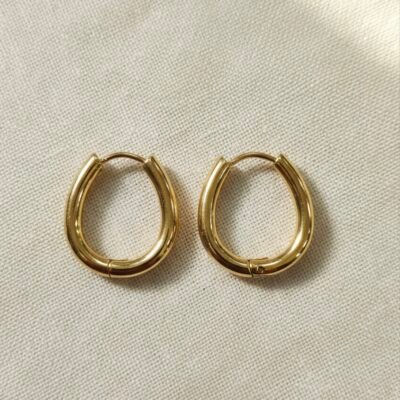 Trending oval hoops earring