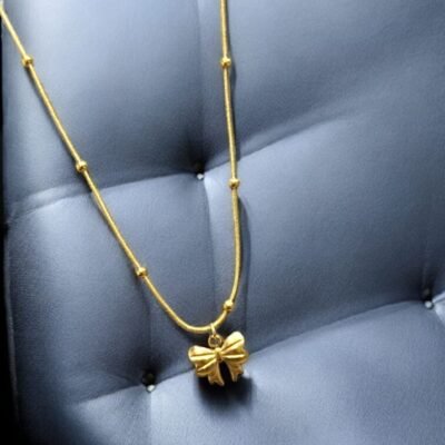 ANTI TARNISH GOLDEN  BOW PENDANT  CHAIN