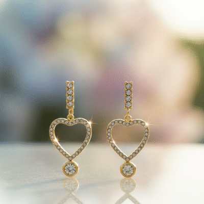 Trending cz  diamond heart earrings earring ATE112