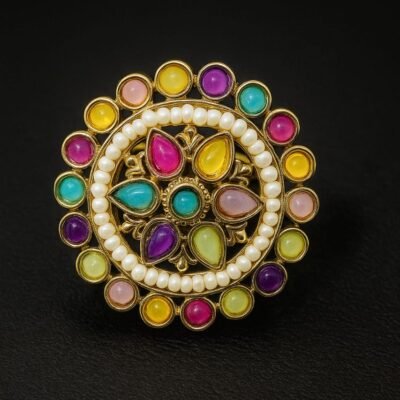 UNIQUE MULTI COLOUR KUNDAN RINGS KDR18