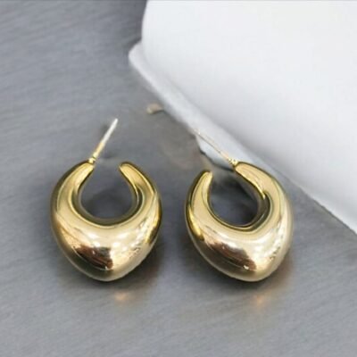 Cse46 golden korean  hoops earring