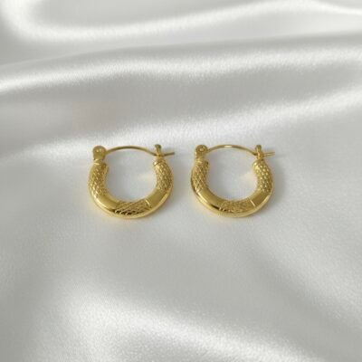 GOLDEN ANTITARNISH HOOPS  EARRINGS ATE169(minimum 3 pc )
