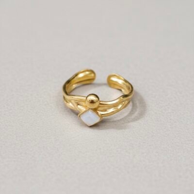 GOLD PLATED ANTI TARNISH ADJUSTABLE RING DESIGN  NO ATR589