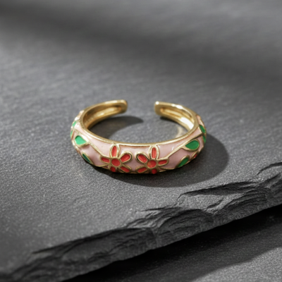 GOLD PLATED ANTI TARNISH ADJUSTABLE RING DESIGN  NO ATR594