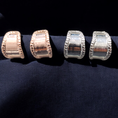 ROSEGOLD AND SILVER MIX FLORAL PEARL DROP EARRINGS