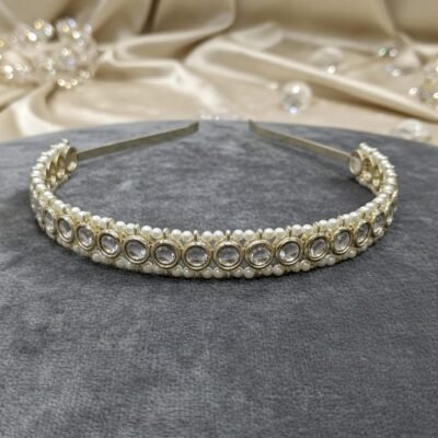 KUNDAN WITH AD WORK ETHNIC GOLD PLATED PREMIUM HAIR BAND