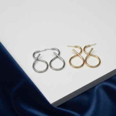GOLD AND SILVER  KOREAN  EARRINGS VB1824-1