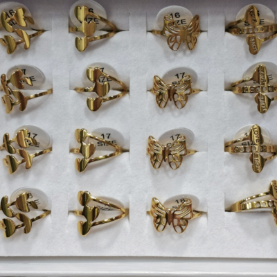 GOLD PLATED ANTI TARNISH SIZEABLE RING DESIGN NO VB2596