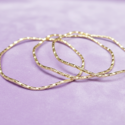 GOLD PLATED 3PC STAINLESS STEEL BANGLES ATK823