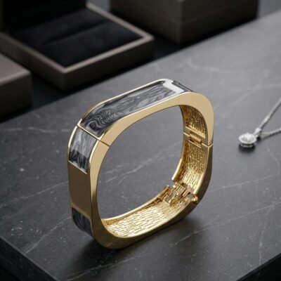 GOLD PLATED PINK ENAMEL ANTITARNISH KADA ATEMEENA53