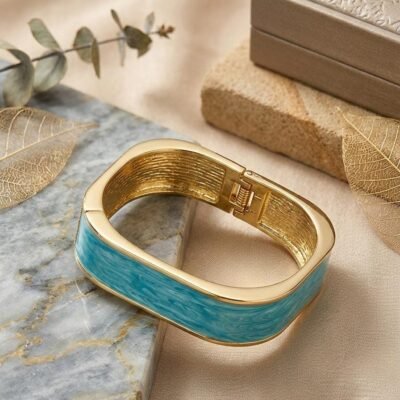 GOLD PLATED PINK ENAMEL ANTITARNISH KADA ATEMEENA54