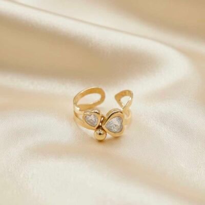 GOLD PLATED ANTI TARNISH SIZEABLE RINGS  ATR602 white