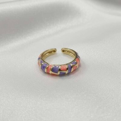GOLD PLATED ANTI TARNISH SIZEABLE RINGS  ATR605 purple