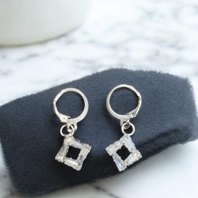 SILVER diamond studs DSTUD8