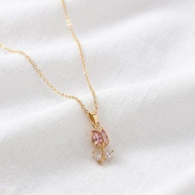 gold plated  antitarnish stainless steel chain colour choice tulip