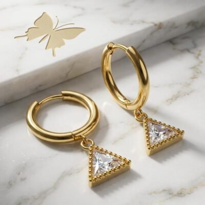 GOLDEN ANTITARNISH  EARRINGS ATE903
