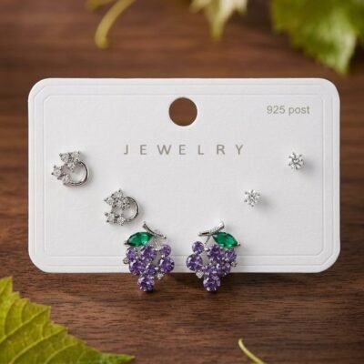 RHODIUM PLATING  925  COMBO  EARRINGS  ATECOMBO67