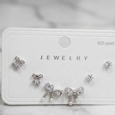 RHODIUM PLATING  925  COMBO  EARRINGS  ATECOMBO68