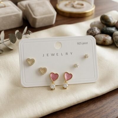GOLD PLATING  925  COMBO  EARRINGS  ATECOMBO69