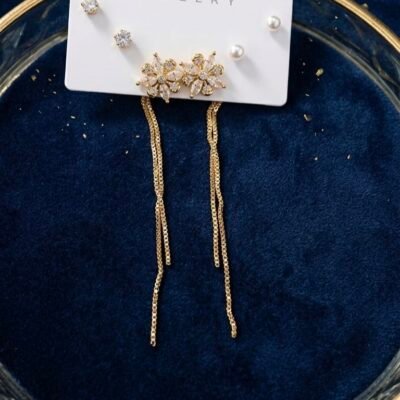 GOLD PLATING  925  COMBO BUTTERFLY CHAIN  EARRINGS  ATECOMBO71