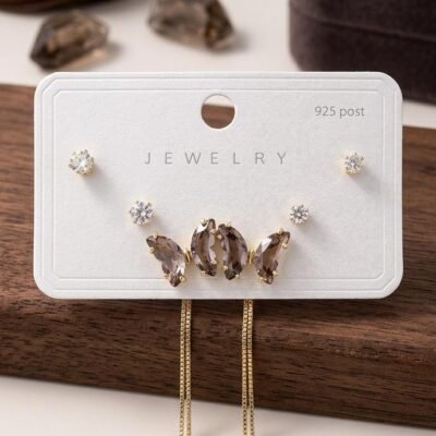 GOLD  PLATING  925  COMBO BUTTERFLY CHAIN  EARRINGS  ATECOMBO72