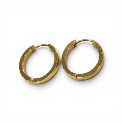 GOLDEN ANTITARNISH HOOPS  EARRINGS ATE80