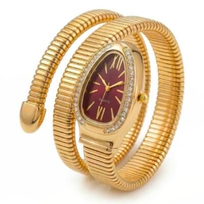 Gold plated antitarnish  staniless steel green dial trending snake watch code :SSWATCH44