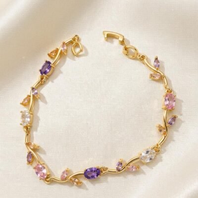 Gold plated tulip multi13 bracelet