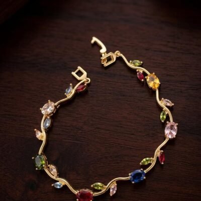 Gold plated tulip multi14 bracelet