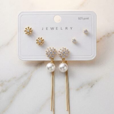 GOLD PLATED ANTITARNISH  EARRING ATECOMBO87