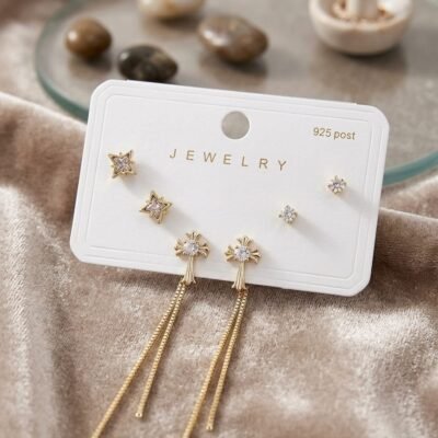 GOLD PLATED ANTITARNISH  EARRING ATECOMBO92
