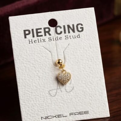 Traditional Maharashtrian Heart-Shaped Hanging Bugadi with Sparkling Cubic Zirconia