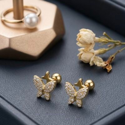 BALL BACK STUD EARRING BUGADI-33(1)
